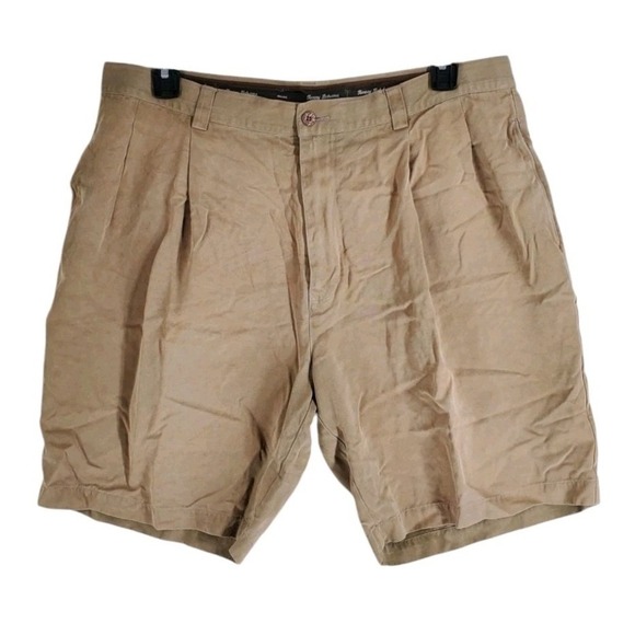 Tommy Bahama Pure Silk Pleated Shorts Mens 38 Brown Casual Vacation (37x8) - Picture 10 of 10